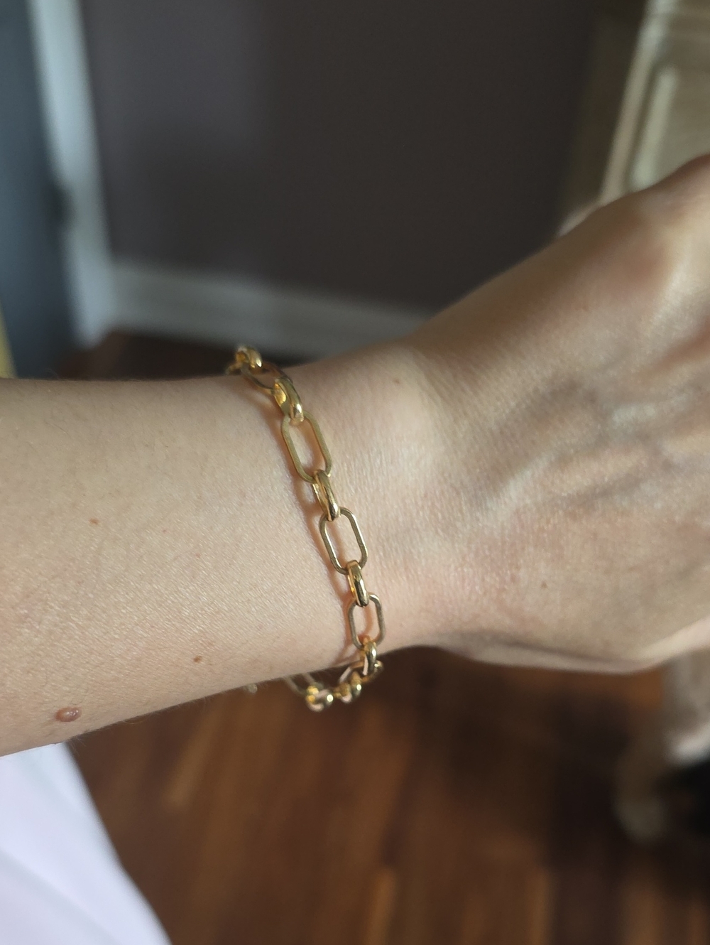 Paper Clip Gold Link Bracelet - Women Jewelry